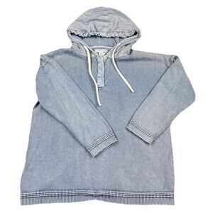 carbon 2 cobalt Women’s Pullover Hoodie Shirt Dusty Blue Large Long Sleeve